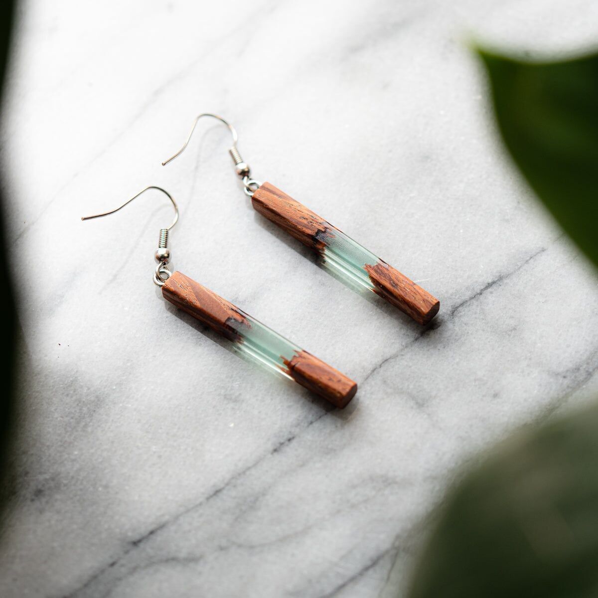 Orecchini in legno Padauk