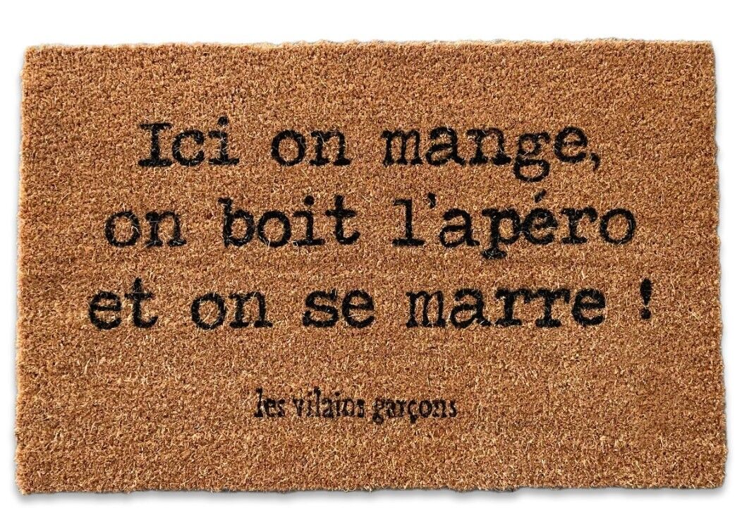 Achat Idée cadeau Paillasson "ici on boit l'apéro, on mange et on se