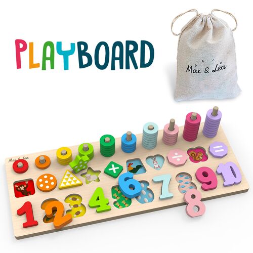 PLAYBOARD : Le jouet Éducatif Complet 8 en 1 pour stimuler l’Éveil et la Motricité Fine de 1 à 6 ans