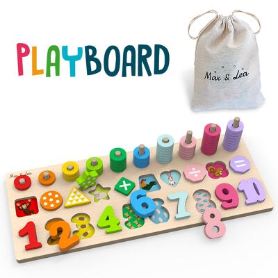 PLAYBOARD: The Complete 8 in 1 Educational Toy to stimulate Awakening and Fine Motor Skills from 1 to 6 years old