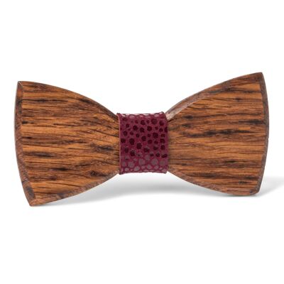 Wooden Bow Ties - Le Saint Pierre Dark - Burgundy Clip