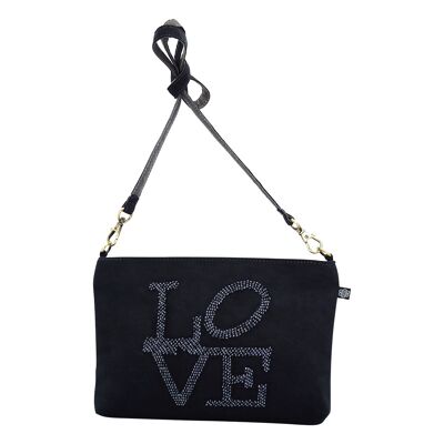 Pochette bandouliere love noir