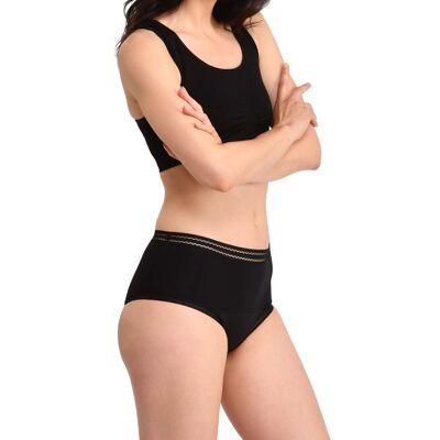 HIGH WAISTED MENSTRUAL PANTIES BLACK