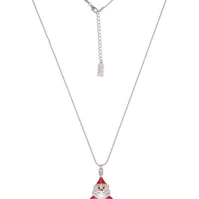 Leslii Lange Halskette mit Weihnachtsmannanhänger in Rot und Silber