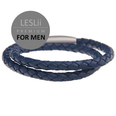 Leslii Premium Quality Wickelarmband für Herren in Blau | Unisex