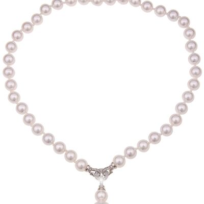 Leslii Premium Kurze Perlenhalskette in Weiß
