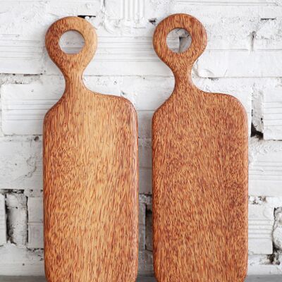 Coconut wood cutting board with handle