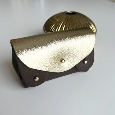 Chocolate and Gold Coin Purse