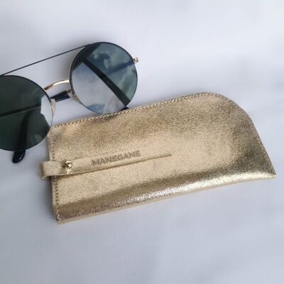 Gold glasses case