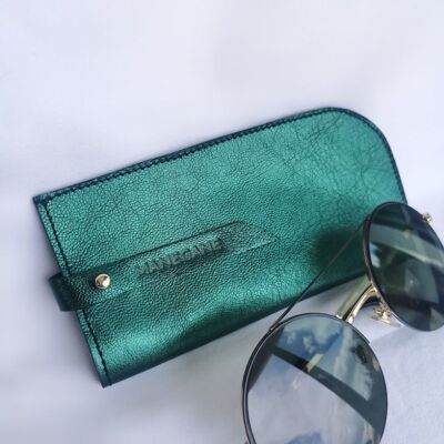 Green glasses case