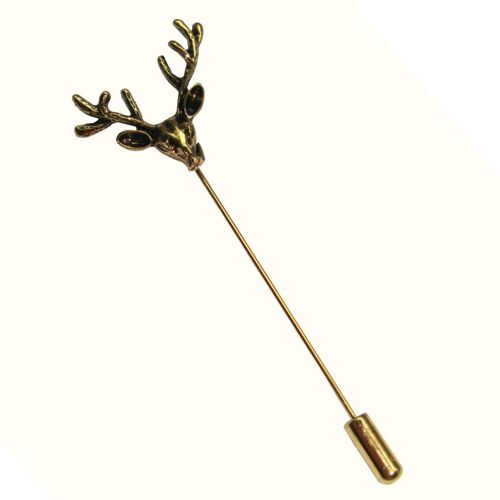 Vintage Bronze Stag Jacket Lapel Pin