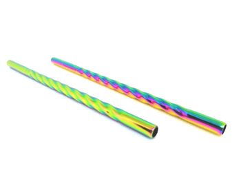 Set de 6 pailles 'Spiral' - Gin 14cm/Arc-en-Ciel 3