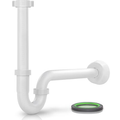Sifone a tubo di design per lavabi 5/4"- 32 mm | Sifone a tubo bianco