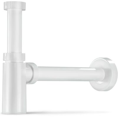 Design Siphon 1 1/4" | Geruchsverschluss mit Reinigungsöffnung für Waschbecken weiß