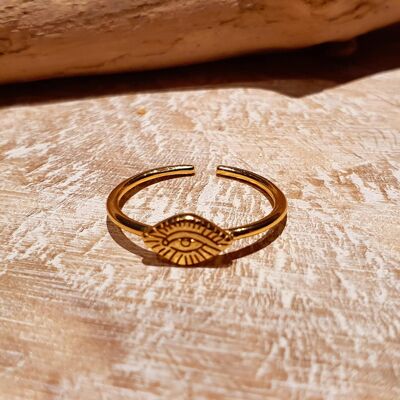 Damen Silber verstellbarer Ring Modeschmuck vergoldet