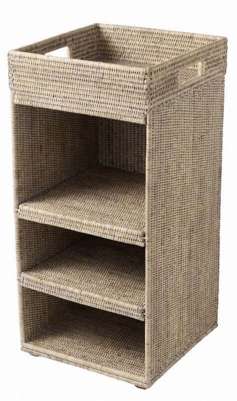 Carrello duchesse in rattan bianco 3 scatole