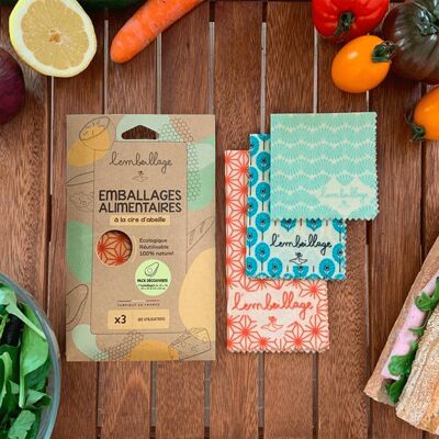 The Beewrap - Discovery Pack 3 taglie - Motivo origami