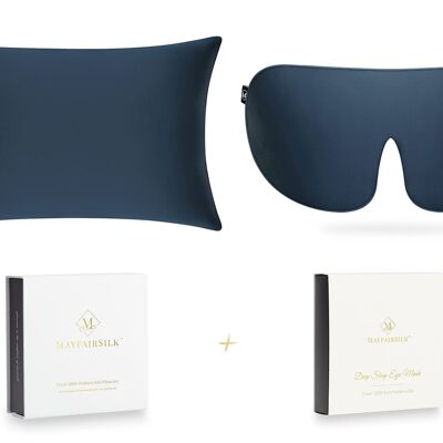 Midnight Blue Pure Silk Sleep Gift Set - Superking Pillowcase