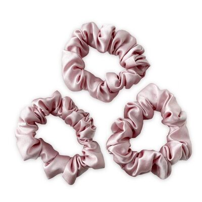 Precious Pink Silk Scrunchies Set