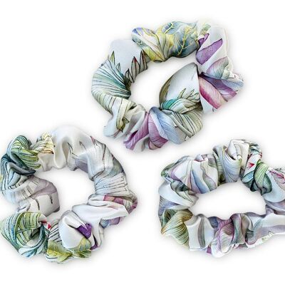 Iridescent Garden Silk Scrunchies Set