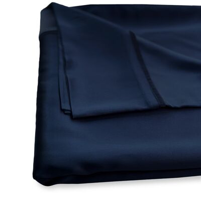 Midnight Blue Pure Silk Flat Sheet - Emperor