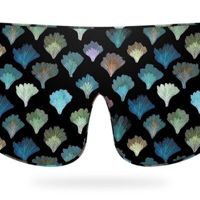 Dark Aqua Fans Silk Sleep Mask