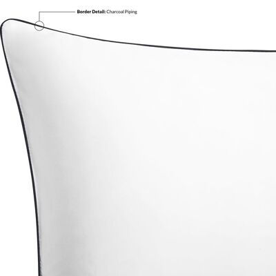 Brilliant White Pure Silk Pillowcase - Standard - Charcoal