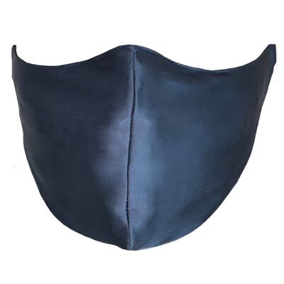 Midnight Blue Pure Silk Face Covering