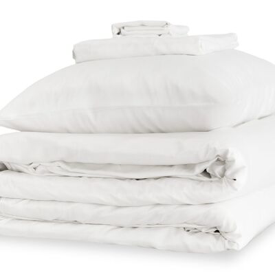 Brilliant White Silk Duvet Set - Double / Standard Pillowcases