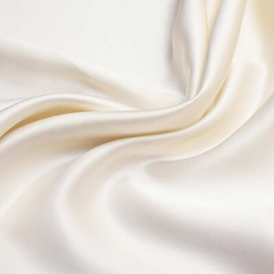 Ivory Pure Silk Flat Sheet - Charcoal Piping - Superking