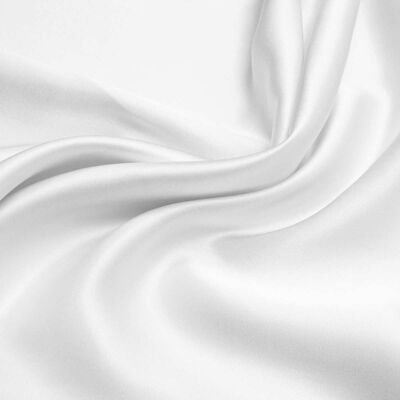 Brilliant White Pure Silk Flat Sheet - Charcoal Piping - Double