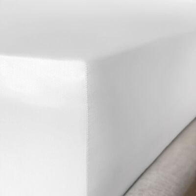 Brilliant White Pure Silk Fitted Sheet - King