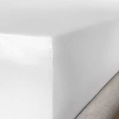 Brilliant White Pure Silk Fitted Sheet - Super King