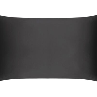 Charcoal Pure Silk Pillowcase - Super King - Without