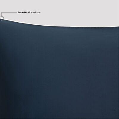 Midnight Blue Pure Silk Pillowcase - Super King - Ivory