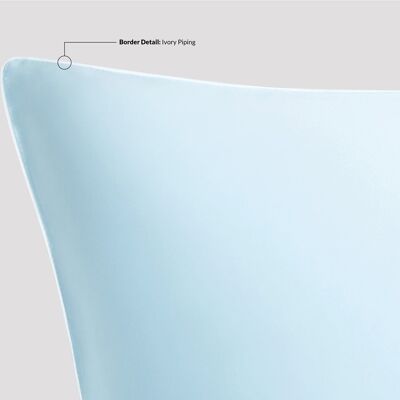Pastel Blue Pure Silk Pillowcase - Standard - Ivory