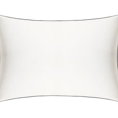 Ivory Pure Silk Pillowcase - Standard - Charcoal