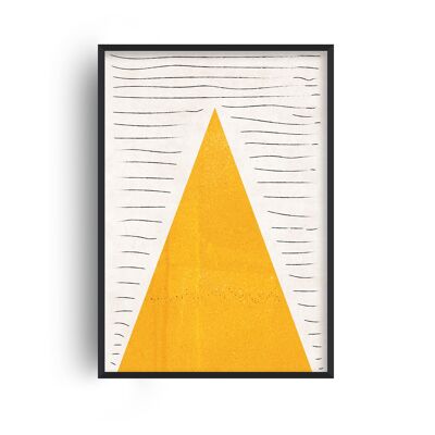 Mountain Lines Mustard Print - A4 (21x29.7cm) - Black Frame