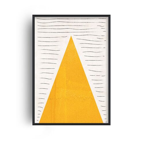 Mountain Lines Mustard Print - A2 (42x59.4cm) - Black Frame