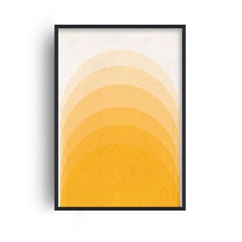 Imprimé Sun Moutarde Dégradé - A3 (29,7x42cm) - Cadre Blanc 1