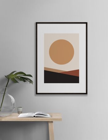 Mica Sand Big Sun N17 Print - A4 (21x29,7cm) - Cadre Noir 2