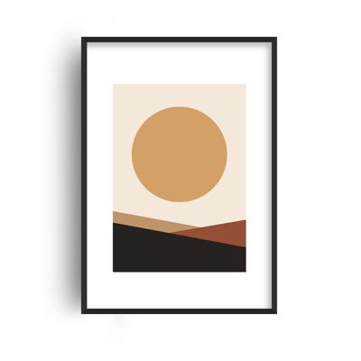 Mica Sand Big Sun N17 Print - 30x40inches/75x100cm - White Frame