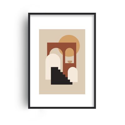 Mica Sand Stairs to Sun N16 Print - A2 (42x59.4cm) - Black Frame
