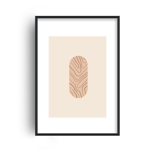Mica Sand Leaf N12 Print - 30x40inches/75x100cm - White Frame