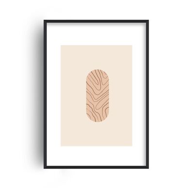 Mica Sand Leaf N12 Print - 30x40inches/75x100cm - White Frame