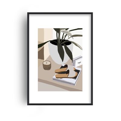 Mica Shoes and Plant N9 Print - 20x28inchesx50x70cm - Black Frame