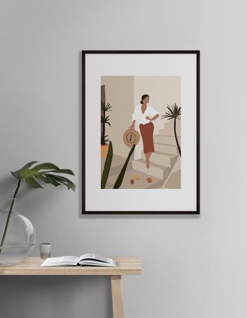 Mica Girl on Stairs N8 Print - 30x40inches/75x100cm - Cadre noir 2