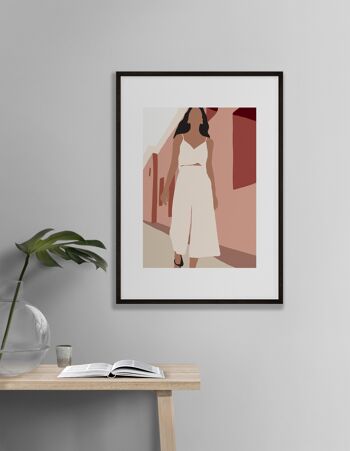 Mica Girl in Street N7 Print - A2 (42x59,4cm) - Cadre Blanc 2
