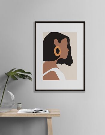 Mica Girl With Earring N6 Print - A3 (29,7x42cm) - Cadre Noir 2