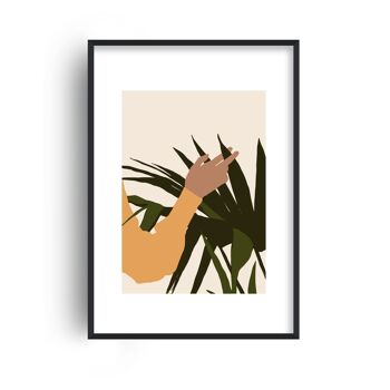Mica Hand on Plant N5 Print - A4 (21x29,7cm) - Cadre noir 1